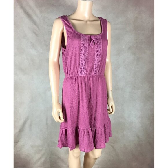 BEBOP Ruffled-Hem Rose Pink Peasant Knit Dress NWT XS - Picture 7 of 10